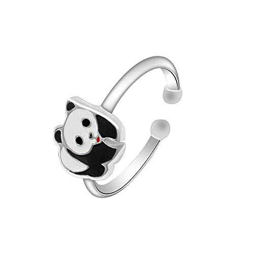 Einstellbare Ring Frauen,S925 Sterling Silber Modernes Cartoon Panda Tier Niedlich Verstellbar Open Knuckle Schwanzring Finger Joint Zehenring Schmuck Für Frauen M?Dchen G von Generic