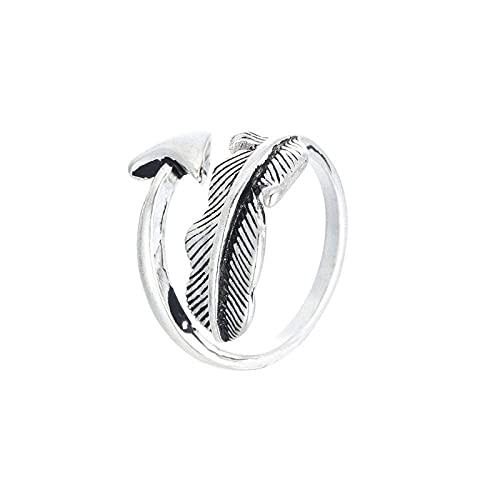 Einstellbare Ring Frauen,S925 Sterling Silber Retro Feder Pfeil Mode Verstellbare Open Knuckle Schwanz Ring Finger Joint Zehenring Schmuck Für Frauen M?Dchen Geschenk Hoch von Generic