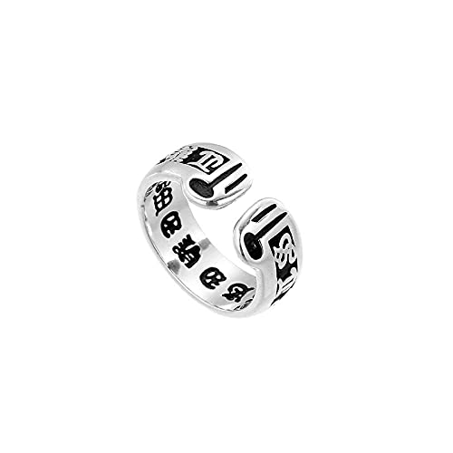 Einstellbare Ring Frauen,S925 Sterling Silber Retro Sanskrit Zeichen Mode Verstellbare Open Knuckle Schwanz Ring Finger Joint Zehenring Schmuck Für Frauen M?Dchen Geschenk von Generic