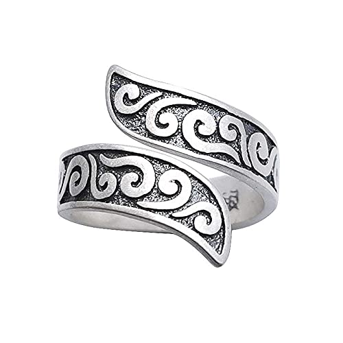 Einstellbare Ring Frauen,S925 Sterling Silber Retro Wolken Geometrische Ethnische Verstellbare Open Knuckle Schwanzring Finger Joint Zehenring Schmuck Für Frauen M?Dchen G von Generic