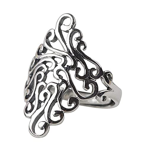 Einstellbare Ring Frauen,S925 Sterling Silber Silber Hohlmuster Punk Verstellbarer Offener Kn?Chel Schwanz Ring Finger Joint Zehenring Schmuck Für Frauen M?Dchen Geschenk von Generic