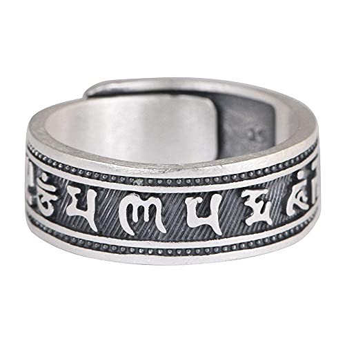 Einstellbare Ring Frauen,S925 Sterling Silber Vintage Gestreifte Schrift Charm Verstellbarer Offener Kn?Chel Schwanz Ring Finger Joint Zehenring Schmuck Für Frauen M?Dchen von Generic