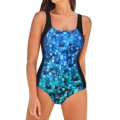 Einteiliger Badeanzug 2023 Damen Bauchkontrolle Sport Badeanzug Bunt Tricolor Gedruckt Quadratischer Ausschnitt Conjoined Bademode Beachwear Badeanzug für Damen UK, 01-6-Blau, 40 Einteiliger Badeanzug 2023 Damen Bauchkontrolle Sport Badeanzug Bunt Tricolor Gedruckt Quadratischer Ausschnitt Conjoined Bademode Beachwear Badeanzug für Damen UK, 01-6-Blau, 40 von Generic