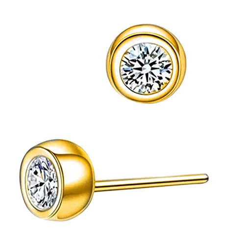 Einzelne Diamant-Ohrringe mit einer Vielzahl von runden Ohrringen, Zirkonia-Schmuckstücken, weibliche Ohrringe für Frauen und Mädchen, Ohrring-Sets für mehrere Piercings, gold, Einheitsgröße, von Generic