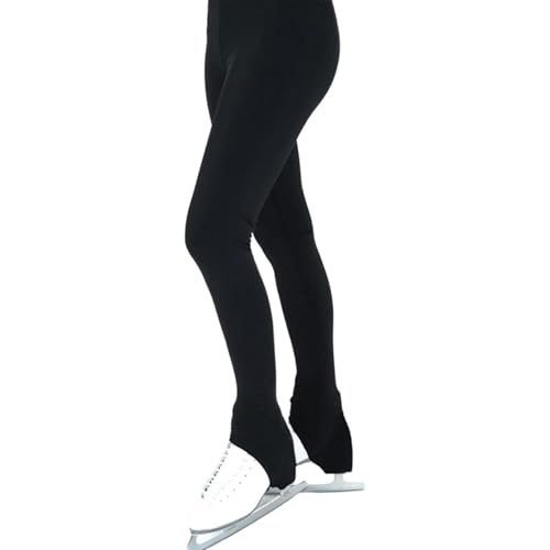 Eiskunstlauf Hose Eislaufen Übungs Leggings warm gefütterte Hose für Frauen Schlittschuhhose für Damen Sportleggins Gymnastik Tanz Hose,Schwarz,XS von Generic