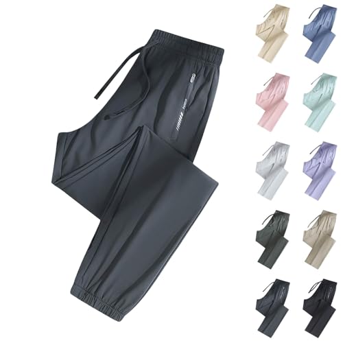 Eisseide Hose Herren Stretch mit Gummizug Jogginghose Herren Baggy Sommer Freizeithose Lang Hosen Modern Outdoorhose Bequem Stoffhose Leichte Baumwollhose Sport Loungehose mit Reißverschlusstaschen Eisseide Hose Herren Stretch mit Gummizug Jogginghose Herren Baggy Sommer Freizeithose Lang Hosen Modern Outdoorhose Bequem Stoffhose Leichte Baumwollhose Sport Loungehose mit Reißverschlusstaschen von Generic