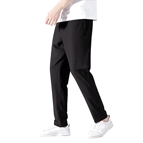 Eisseide Hosen Herren Einfarbig Freizeithosen mit Kordelzug Jogginghose Regular Fit Sporthosen Klassische Wanderhose Leichte Atmungsaktive Traininghose Yoga Hose(Armeegrün,5XL) von Generic