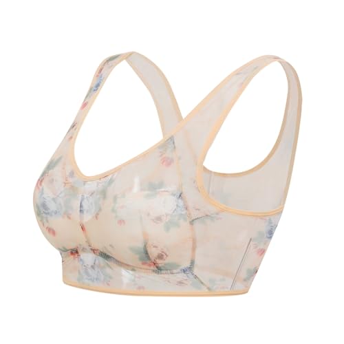 Eisseiden BHs Sommer Komfort Seamless Bra Übergröße herausnehmbarem Polster Atmungsaktiver Leichter Nahtloser BH von Generic