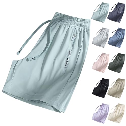 Eisseidenshorts Damen Sommer Dünne Eisseide Kurze Hose Beach Shorts mit Taschen Lässige Stoffhose Freizeit Shorts Elastische Taille Stretch Gerades Bein Sport Hosen mit Kordelzug Sportshorts Laufhose Eisseidenshorts Damen Sommer Dünne Eisseide Kurze Hose Beach Shorts mit Taschen Lässige Stoffhose Freizeit Shorts Elastische Taille Stretch Gerades Bein Sport Hosen mit Kordelzug Sportshorts Laufhose von Generic