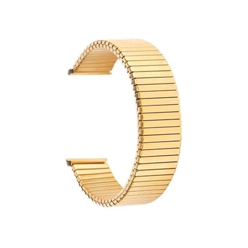 Elastisches Uhrenarmband aus Edelstahl 12 14 16 18 20 mm Metall-Stretch-Dehnungsarmband Damen Herren Universal-Ersatzarmband(Gold,14mm) von Generic