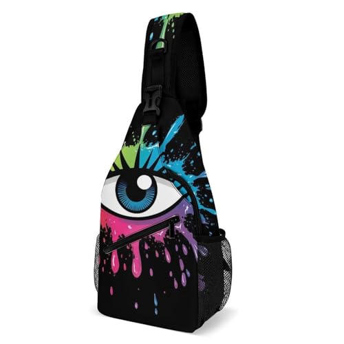 Elegant Schulterrucksack Alien Eye Trippy Gemälde Sling Bag Anti-Diebstahl,Stylisch Brusttasche für Outdoorsport Sport Sportlich Elegant Schulterrucksack Alien Eye Trippy Gemälde Sling Bag Anti-Diebstahl,Stylisch Brusttasche für Outdoorsport Sport Sportlich von Generic