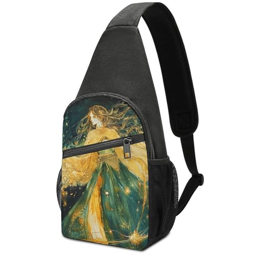 Elegant Sporttasche Tiefes Smaragdgrün Brusttasche Multipurpose,Tragbare Casual Daypack für Damen Wandern Radfahren Elegant Sporttasche Tiefes Smaragdgrün Brusttasche Multipurpose,Tragbare Casual Daypack für Damen Wandern Radfahren von Generic