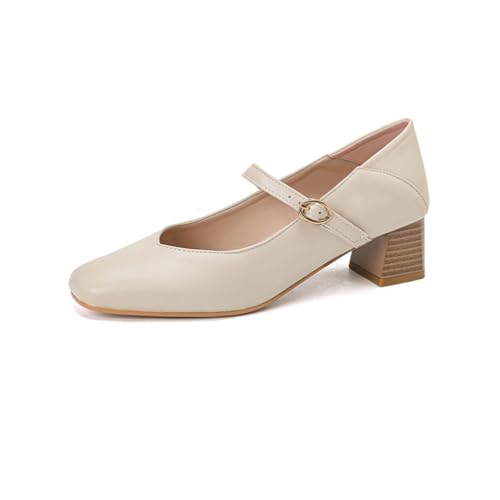 Elegante Damen Mary Jane Pumps Quadratische Spitze Schnallenriemen Strassdekoration Blockabsatz Bequeme Büro Alltag Party Schuhe,Weiß,42.5 EU Elegante Damen Mary Jane Pumps Quadratische Spitze Schnallenriemen Strassdekoration Blockabsatz Bequeme Büro Alltag Party Schuhe,Weiß,42.5 EU von Generic
