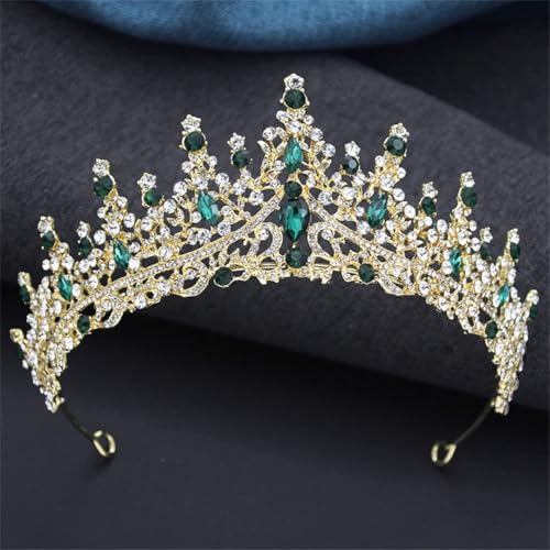 Elegante Hochzeitskrone Tiaras Party Geburtstag Tiara Haar Brautkleid Zubehör Gold EN8 von Generic
