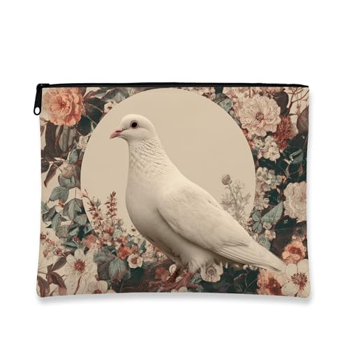 Elegante Make-up-Tasche mit Blumenmuster, Vintage-Stil, ausgefallene Kosmetiktasche für Damen, tragbar, kleiner Canvas-Reißverschluss, Frühlingsgeschenk, Hautpflege-Kulturbeutel, Weiss/opulenter Elegante Make-up-Tasche mit Blumenmuster, Vintage-Stil, ausgefallene Kosmetiktasche für Damen, tragbar, kleiner Canvas-Reißverschluss, Frühlingsgeschenk, Hautpflege-Kulturbeutel, Weiss/opulenter von Generic
