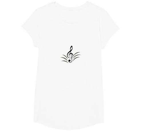 Elegante Notenschlüssel für Melodie-Enthusiasten T-Shirt, Girls, Weiß, XS Elegante Notenschlüssel für Melodie-Enthusiasten T-Shirt, Girls, Weiß, XS von Generic