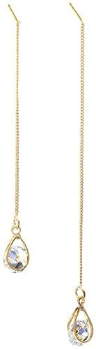 Elegante Ohrringe in Tropfenform, Ohrringe aus Kristalldraht, lange Ohrhänger für Frauen von Generic