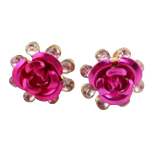 Elegante Rose Flower Stud Ohrringe für Damen, Charm, Schmuck, Rosa, Rot, exquisite Ausführung von Generic