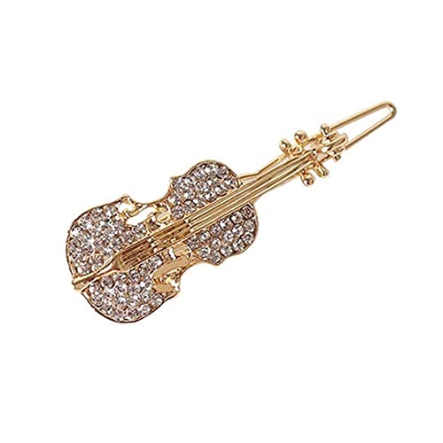 Elegante Violine Haarspange Süße Haarnadeln Kristall Strass Clips Zubehör W8G7 Schmuck Haarnadel Haarspange Headwear von Generic