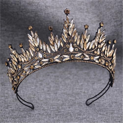 Elegantes Vintage-Tiara und Krone für Damen, 7,5 cm hoch, Prinzessinnenkopfschmuck für Abschlussball, Festzug oder Hochzeit von Generic