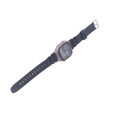 Elektronische Uhr, 68 MAh Akku, Leuchtender Effekt, Herren-Sportuhr WR50M, Wasserdicht, 12–24 Stunden, für den Täglichen Gebrauch bei der Arbeit (Purple) von Generic