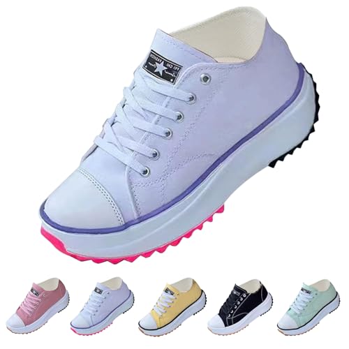 Generic Elsvia Orthopädische Bequeme Canvas Wanderung Plattform Turnschuhe Schuhe Für Frauen (Weiß, Erwachsene, Damen, 38, Numerisch, EU Schuhgrößensystem, M), 453E6 von Generic