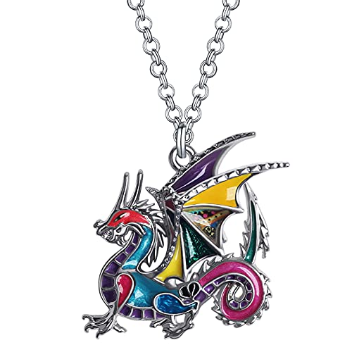 Emaille Legierung Drachen Halskette Fantasy Dinosaurier Anhänger Mode Schmuck für Frauen Mädchen Charme Geschenk von Generic