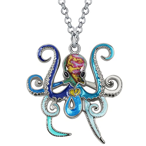 Emaille Legierung Niedlicher Oktopus Halskette Tintenfisch Kettenanhänger Ozean Mode Schmuck Charms Geschenke für Frauen Mädchen von Generic
