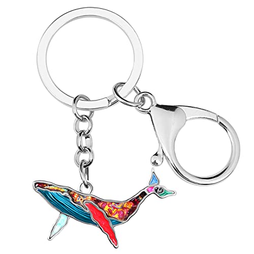 Emaille-Legierung niedlich Wal Schlüsselanhänger Ozean für Frauen Mädchen Tasche Brieftasche Charms Novelty Geschenke (Mehrfarbig), 20mm x 40mm von Generic