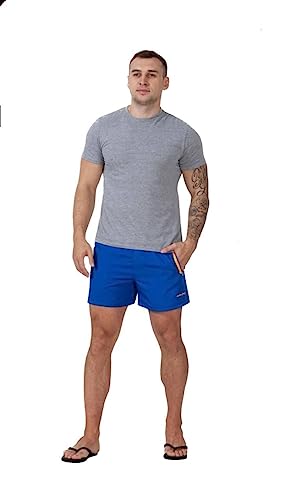 Enrico Ferry Badehose Badeshorts für Herren - Strandshorts Strandhose mit Kordelzug und Reißverschluss-Taschen mit Mesh-Futter (as3, Alpha, l, Regular, Regular, Blue) von Generic