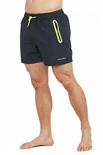 Enrico Ferry Badehose Badeshorts für Herren - Strandshorts Strandhose mit Kordelzug und Reißverschluss-Taschen mit Mesh-Futter (as3, Alpha, m, Regular, Regular, Dark Grey) von Generic