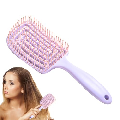 Entlüftungs-Fön-Haarbürste, gebogene Entwirrungsbürsten - Haarstyling-gebogener Trocknerkamm - Schnell trocknende Friseur-Schlagbürsten, gerader Volumenkamm für Männer, Frauen, Erwachsene Entlüftungs-Fön-Haarbürste, gebogene Entwirrungsbürsten - Haarstyling-gebogener Trocknerkamm - Schnell trocknende Friseur-Schlagbürsten, gerader Volumenkamm für Männer, Frauen, Erwachsene von Generic