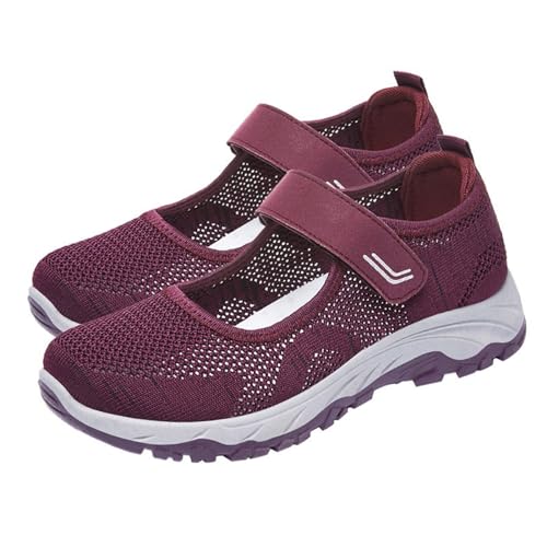 Equipment Schuhe Damen Damen Sommer leichte weiche Sohle Flache Mund Wanderschuhe Freizeitschuhe Damen Schuhe Mit Absatz Elegant Sommer (Purple, 39) von Generic