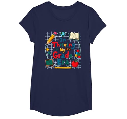 Erfolgreich in meiner ersten Klasse T-Shirt, Girls, Marineblau, XS von Generic