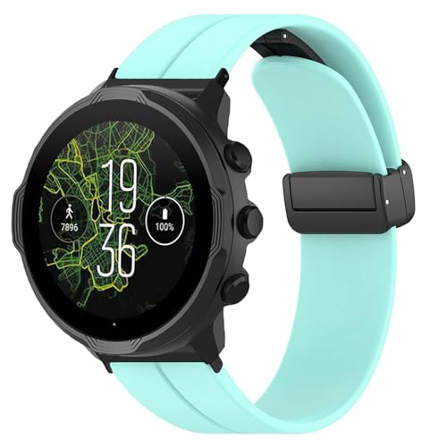 Ersatz-Uhrenarmband, 24 Mm Magnetisches Faltschließe-Band für Suunto 7 9 D5i, Weiches Silikon-Sport-Ersatzarmband, Schnellverschluss-Armband (Green) von Generic