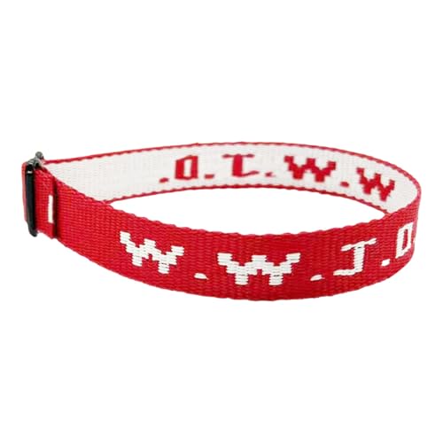 Erstaunlicher Gurt Print Wrist Strap Bracelet Webbing Unisex Bracelet Adjustable Bracelet Armbandschnur (Red, One Size) von Generic