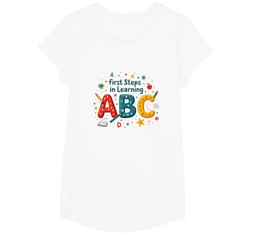 Erste Schritte beim Lernen von ABC T-Shirt, Girls, Weiß, XS Erste Schritte beim Lernen von ABC T-Shirt, Girls, Weiß, XS von Generic