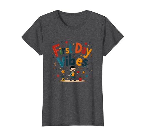 Erste Stimmung am ersten Tag im Kindergarten — Aufregung für Jungen T-Shirt, Damen, Anthrazit Meliert, L von Generic