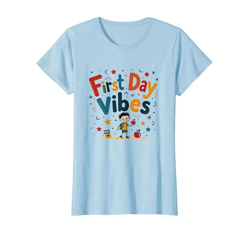 Erste Stimmung am ersten Tag im Kindergarten — Aufregung für Jungen T-Shirt, Damen, Himmelblau, XS von Generic
