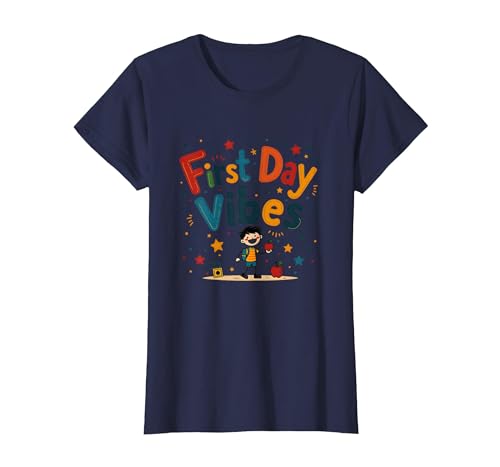 Erste Stimmung am ersten Tag im Kindergarten — Aufregung für Jungen T-Shirt, Damen, Marineblau, XS von Generic