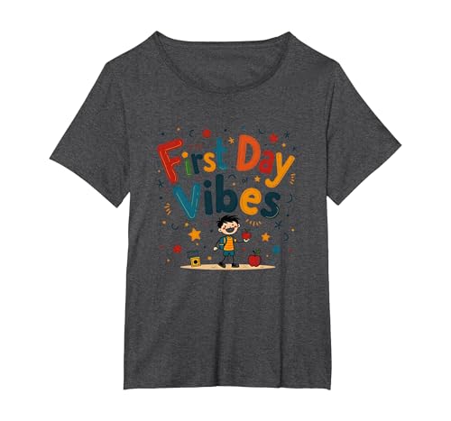 Erste Stimmung am ersten Tag im Kindergarten — Aufregung für Jungen T-Shirt, Damen Große Größen, Anthrazit Meliert, 6X von Generic