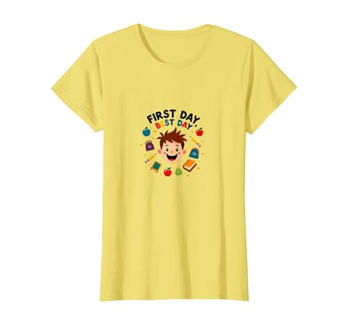 Erster Tag Schulaufregung für Kinder T-Shirt, Damen, Gelb, XS Erster Tag Schulaufregung für Kinder T-Shirt, Damen, Gelb, XS von Generic