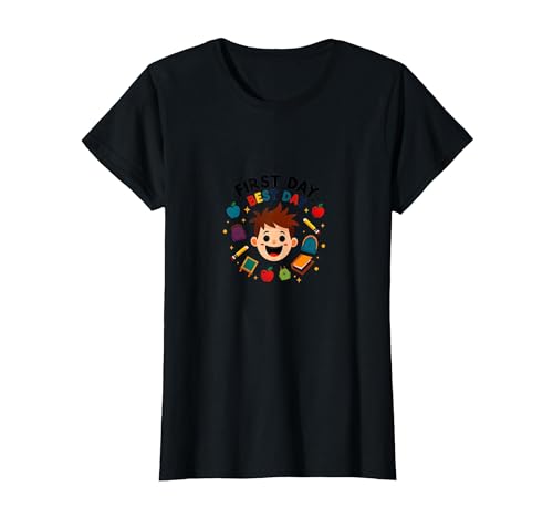 Erster Tag Schulaufregung für Kinder T-Shirt, Damen, Schwarz, XS Erster Tag Schulaufregung für Kinder T-Shirt, Damen, Schwarz, XS von Generic