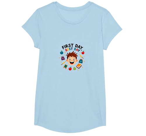 Erster Tag Schulaufregung für Kinder T-Shirt, Girls, Himmelblau, XS Erster Tag Schulaufregung für Kinder T-Shirt, Girls, Himmelblau, XS von Generic
