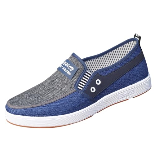 Espadrilles Herren Mesh Slippers, Mokassins Klassische Flache Espadrilles Canvas, Loafer rutschfeste Freizeitschuhe Sohlen Leichter, Lightweight Atmungsaktiv Casual Shoes, Penny Schuhe Schlupfschuhe von Generic