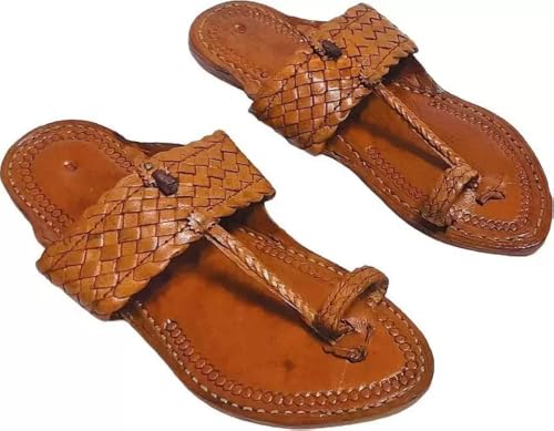 EthnicVibes Herren Kolhapuri Leder Chappal Mojari Ethnische indische Jutti Flache Sandalen US Größe 7-12 HT102, Ht 106, 46 EU EthnicVibes Herren Kolhapuri Leder Chappal Mojari Ethnische indische Jutti Flache Sandalen US Größe 7-12 HT102, Ht 106, 46 EU von Generic
