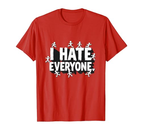 Ew People Ich Hasse jeden Sarkastischer introvertierter Humor T-Shirt, Herren, Rot, 3XL von Generic