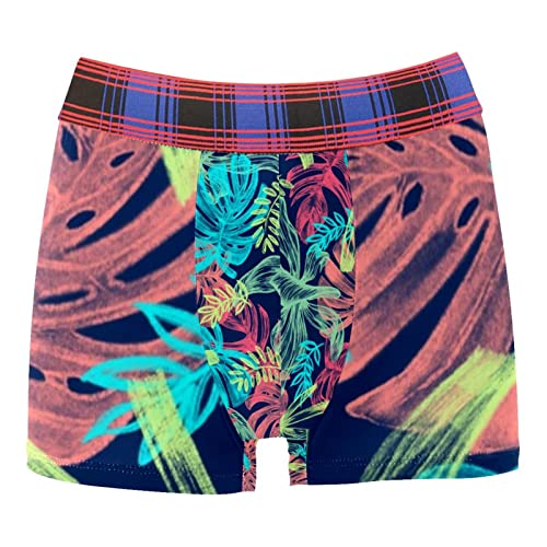 Exotic Colorful Summer Leaves Herren Breathable Trunks Unterwäsche Personalisierte Boxershorts, Mehrfarbig, X-Large-XX-Large von Generic