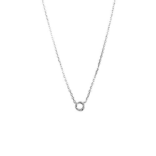 Exquisite 925 Sterling Silber Zirkon Runde Charm Halskette Für Frauen Mädchen Einfache Trendy Schmuck Halsband Geschenk von Generic