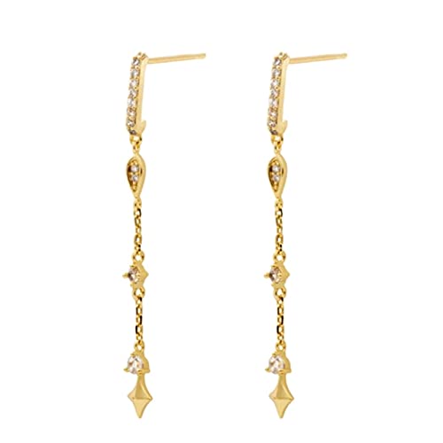 Exquisite Zirkon-besetzte Stern und Mond Temperament Kleine Piercing Ohrring Earngs Schmuck Pendientes von Generic
